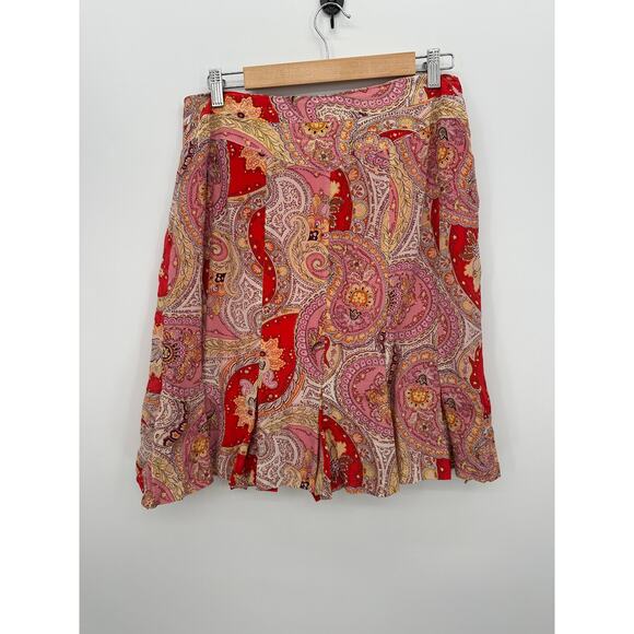 Worthington Womens Y2K Paisley Skirt Size 10 Silk Flowy Modest Fairy Boho - Picture 1 of 7